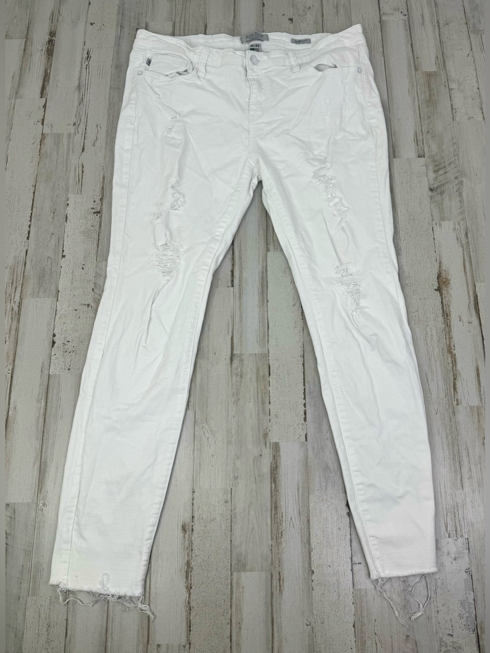 Judy Blue Jeans Womens 15/32 White Mid Rise Skinny Fit Stretchy Waist